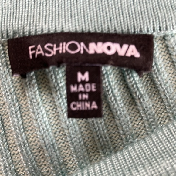 Fashion Nova Mint Knit Dress Medium - Picture 3 of 8